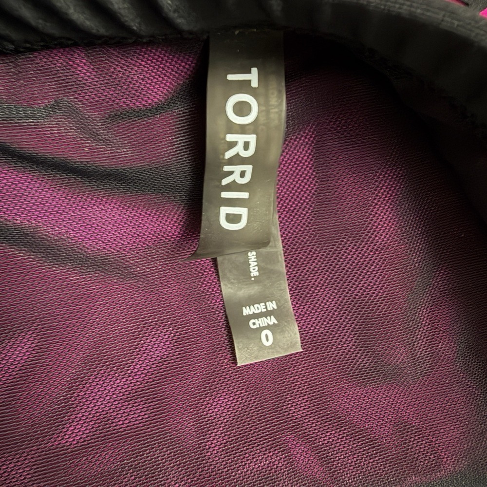 Torrid Bikini Black Hot Pink Bottoms Size 0 Swimsuit Cutout High Waist Coverage - Picture 5 of 5